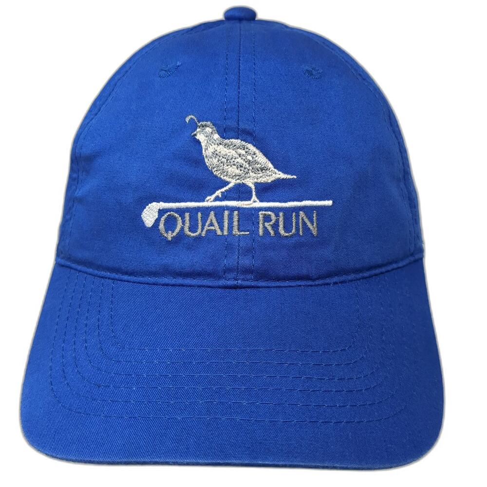 Town Talk Baseball Cap Blue OSFM Embroidered Quail Run Golf Club Logo Hat Cotton